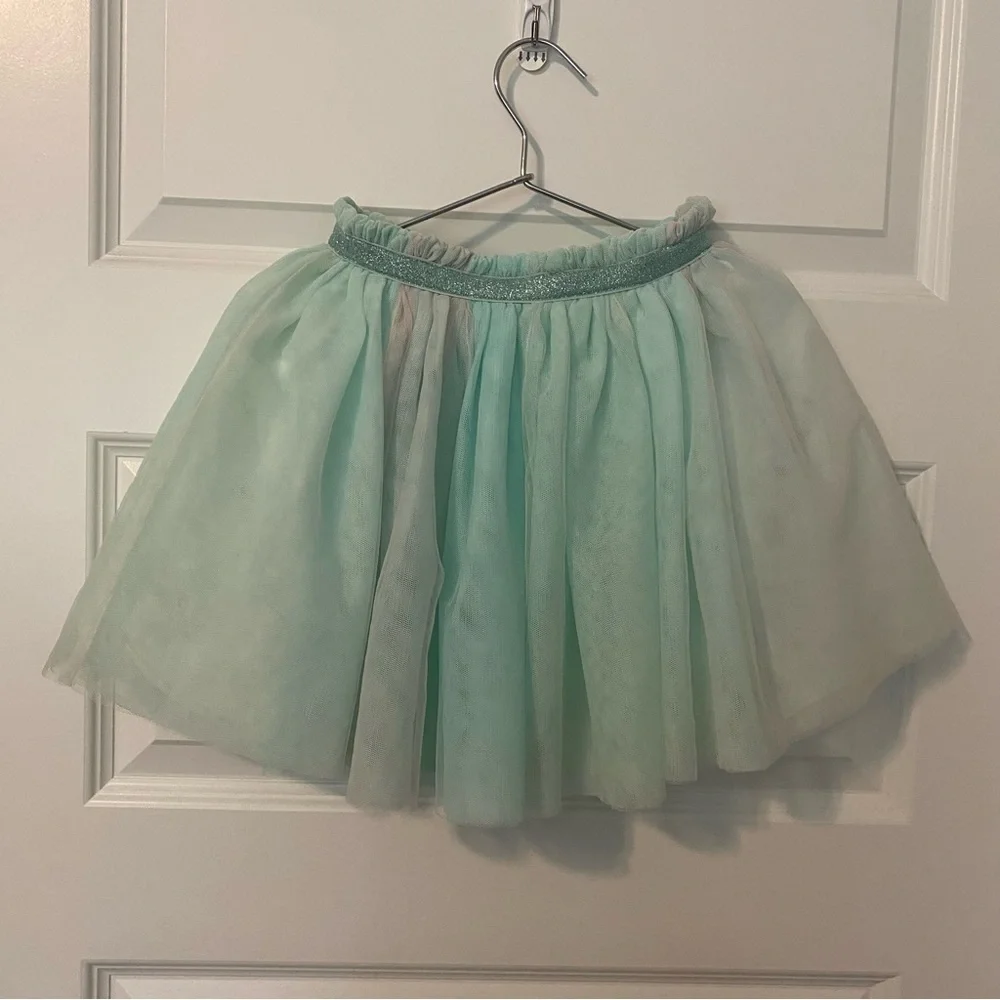 Gymboree Light Green Teal Pink Tulle Skirt Size 7